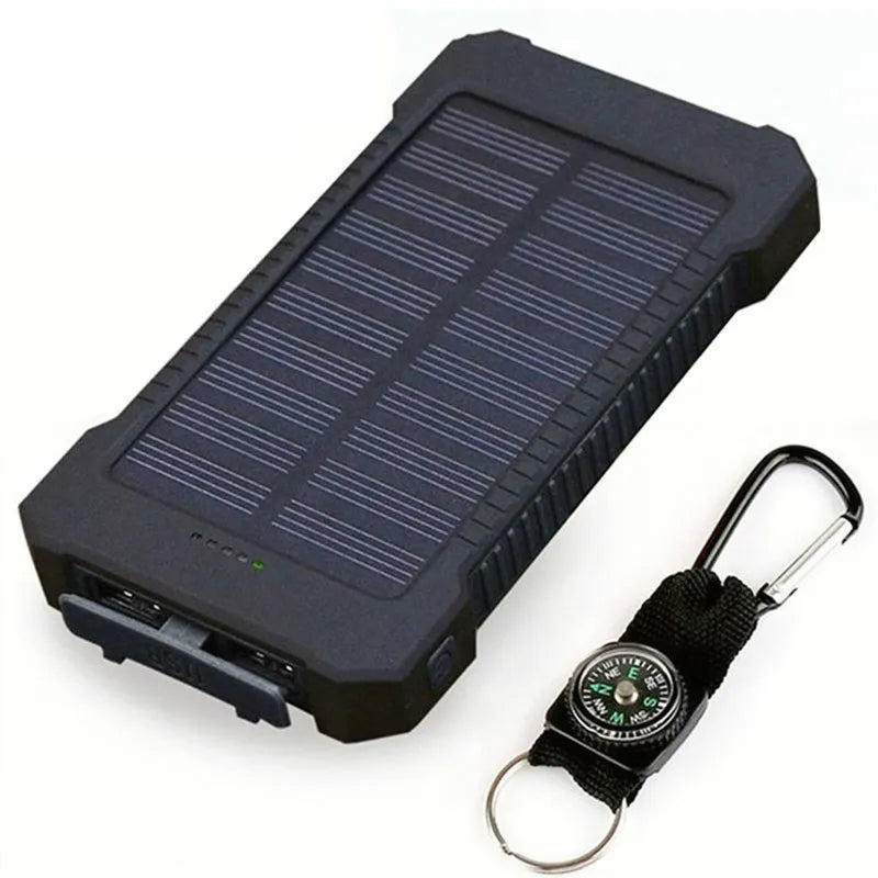 "Solar Power Bank - 10000mAh External Battery with Fast Charging and Waterproof Design"
