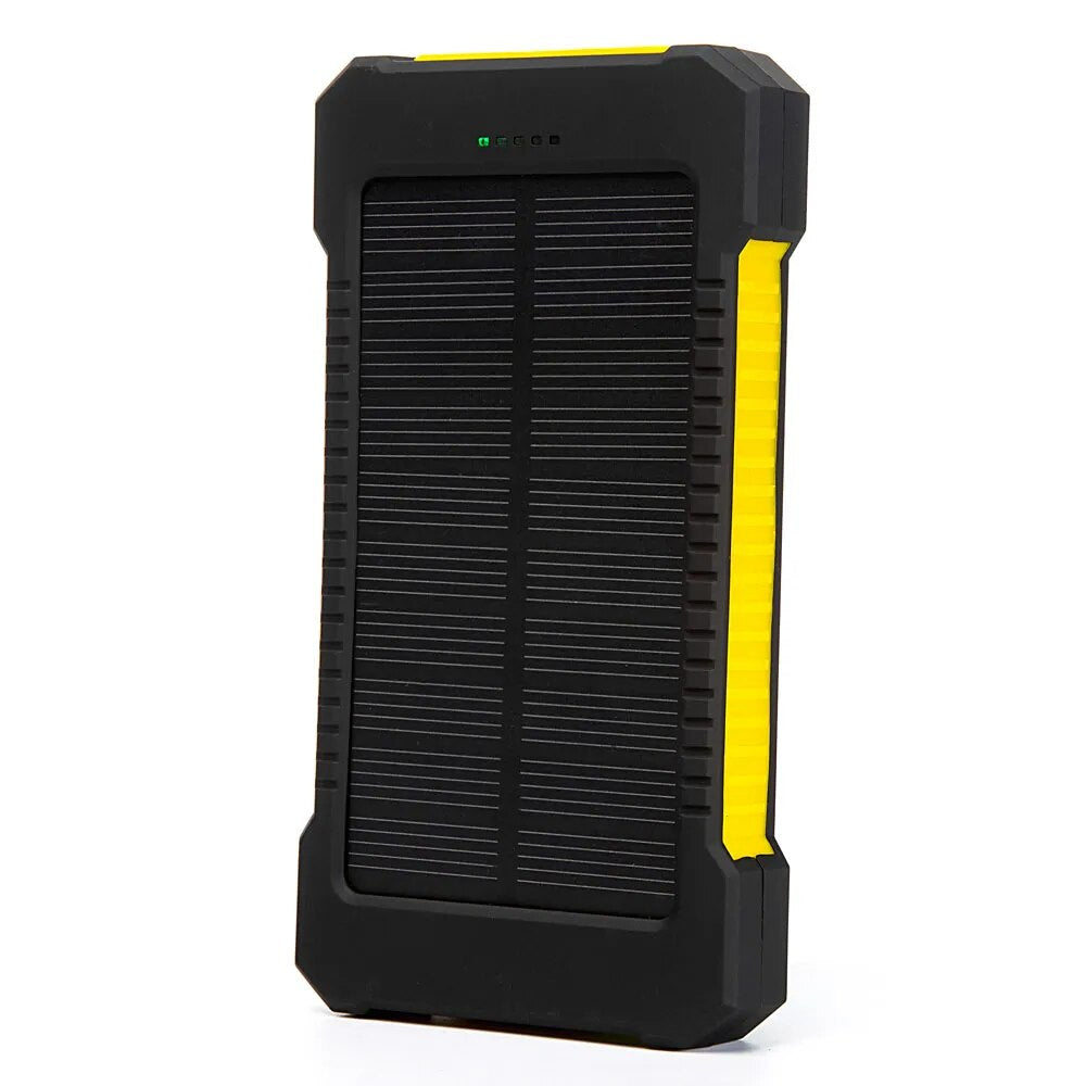 "Solar Power Bank - 10000mAh External Battery with Fast Charging and Waterproof Design"