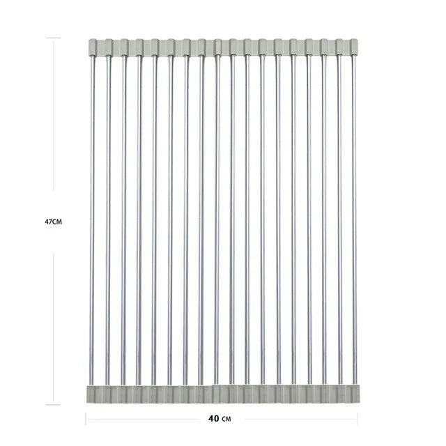Foldable Stainless Steel Dish Drainer Roll
