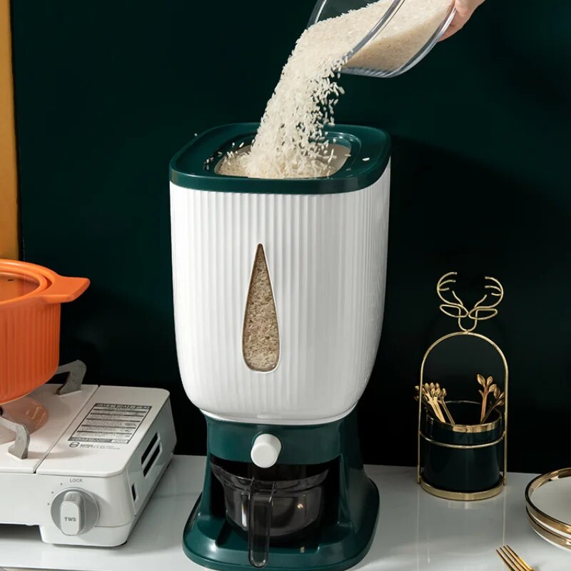 Plastic Sealed Rice Bucket Grain Dispenser Storage Box