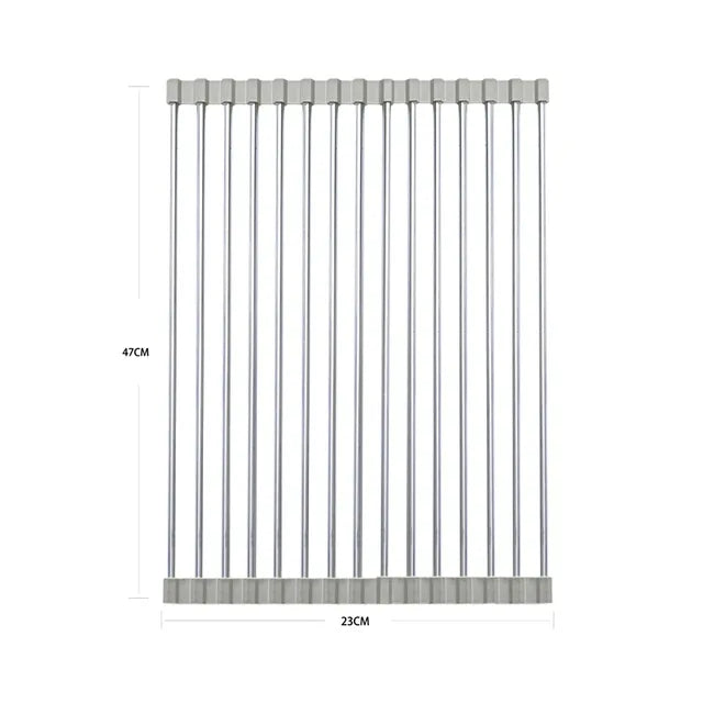 Foldable Stainless Steel Dish Drainer Roll