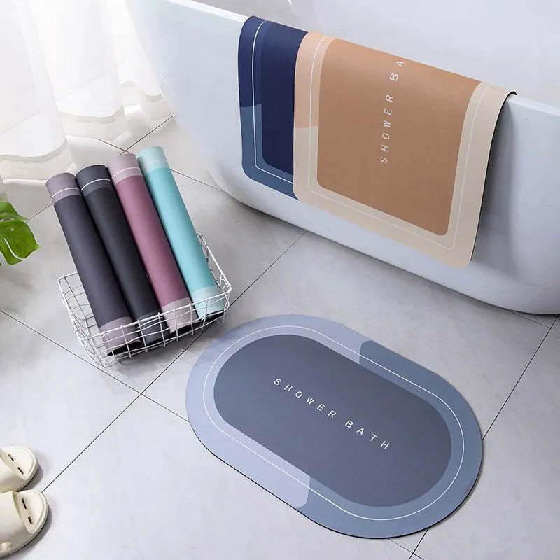 "Super Absorbent Shower Bath Mat - Non-Slip Bathroom Rug for Safety and Comfort"