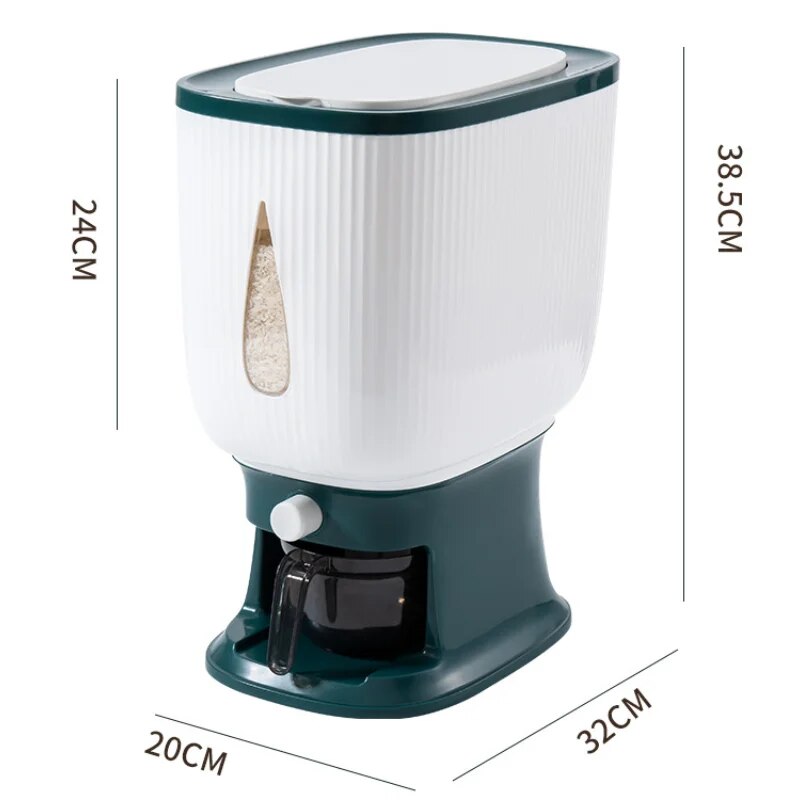 Plastic Sealed Rice Bucket Grain Dispenser Storage Box