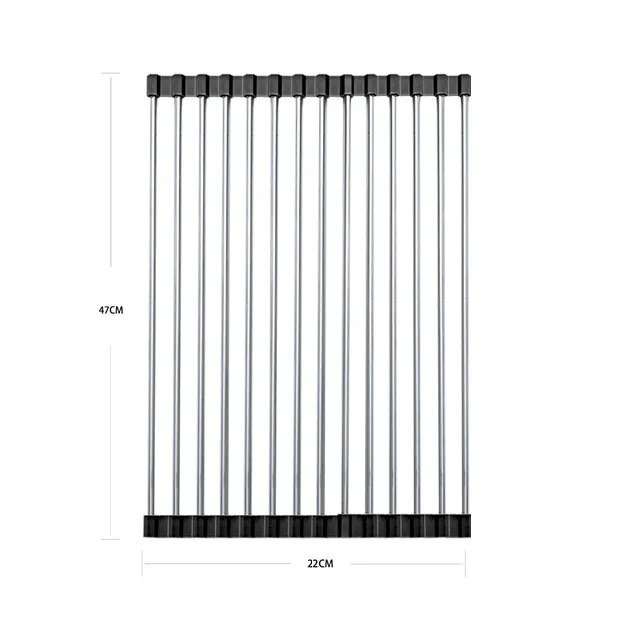 Foldable Stainless Steel Dish Drainer Roll