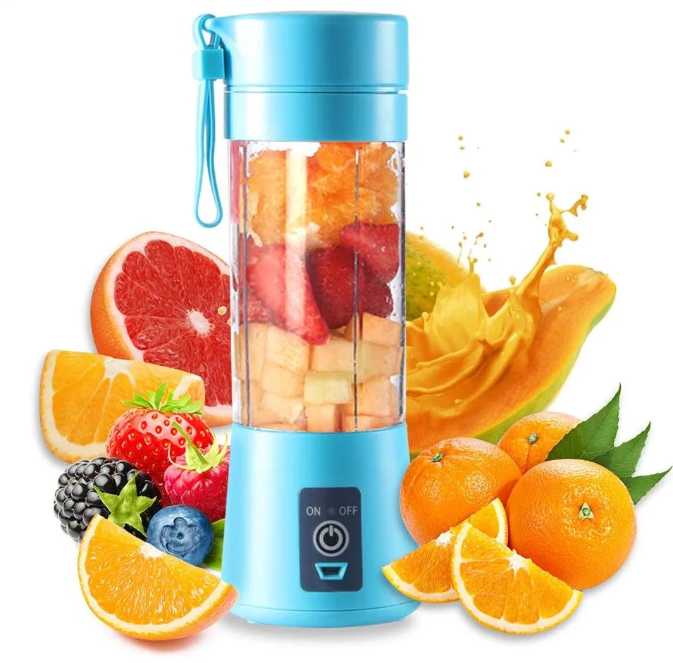 "Mini Portable Blender - USB Juicer, Fruit Mixer, Fresh Juice Extractor, Orange Squeezer, Electric Juicing Cup with 6-Blade Design"