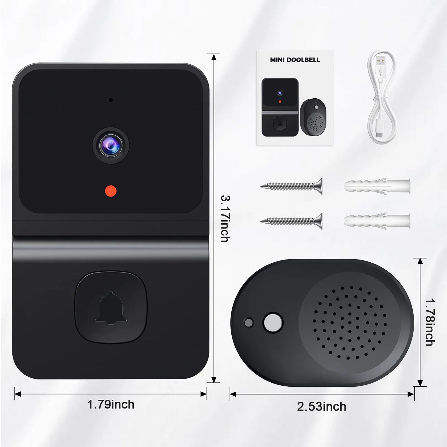 Wireless Doorbell WiFi Outdoor HD Camera Security