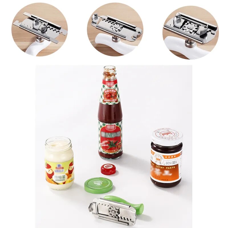 Adjustable Jar Opener Stainless Steel Lids