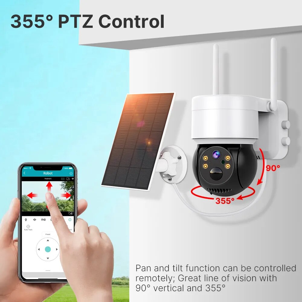 1080P HD WIFI Solar Camera Human Detection Security Video