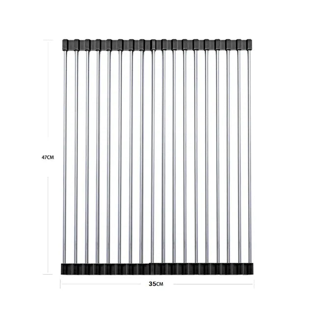 Foldable Stainless Steel Dish Drainer Roll