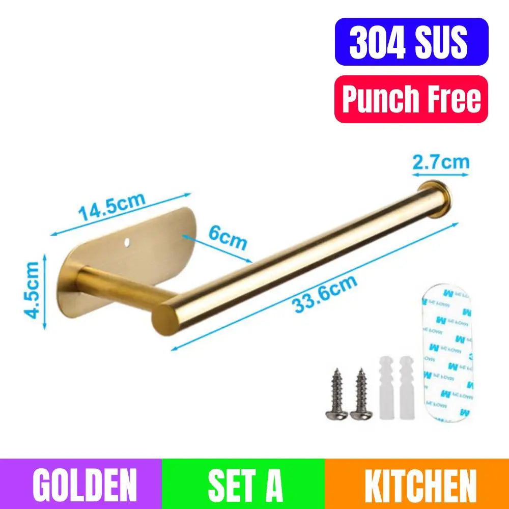 Punch-free Paper Towel Holder Stainless Steel Kitchen