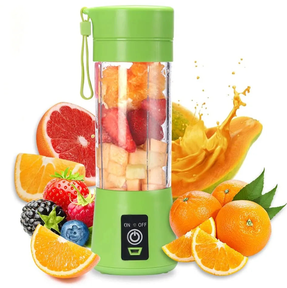 "Mini Portable Blender - USB Juicer, Fruit Mixer, Fresh Juice Extractor, Orange Squeezer, Electric Juicing Cup with 6-Blade Design"