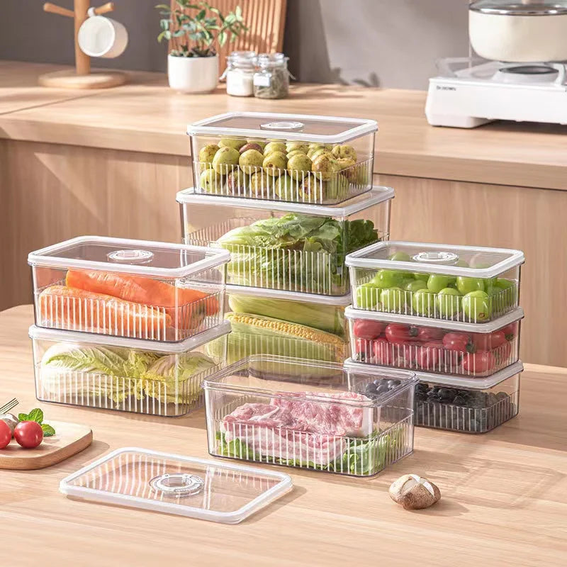 Refrigerator Storage Box Timing Fresh Fridge Organizer