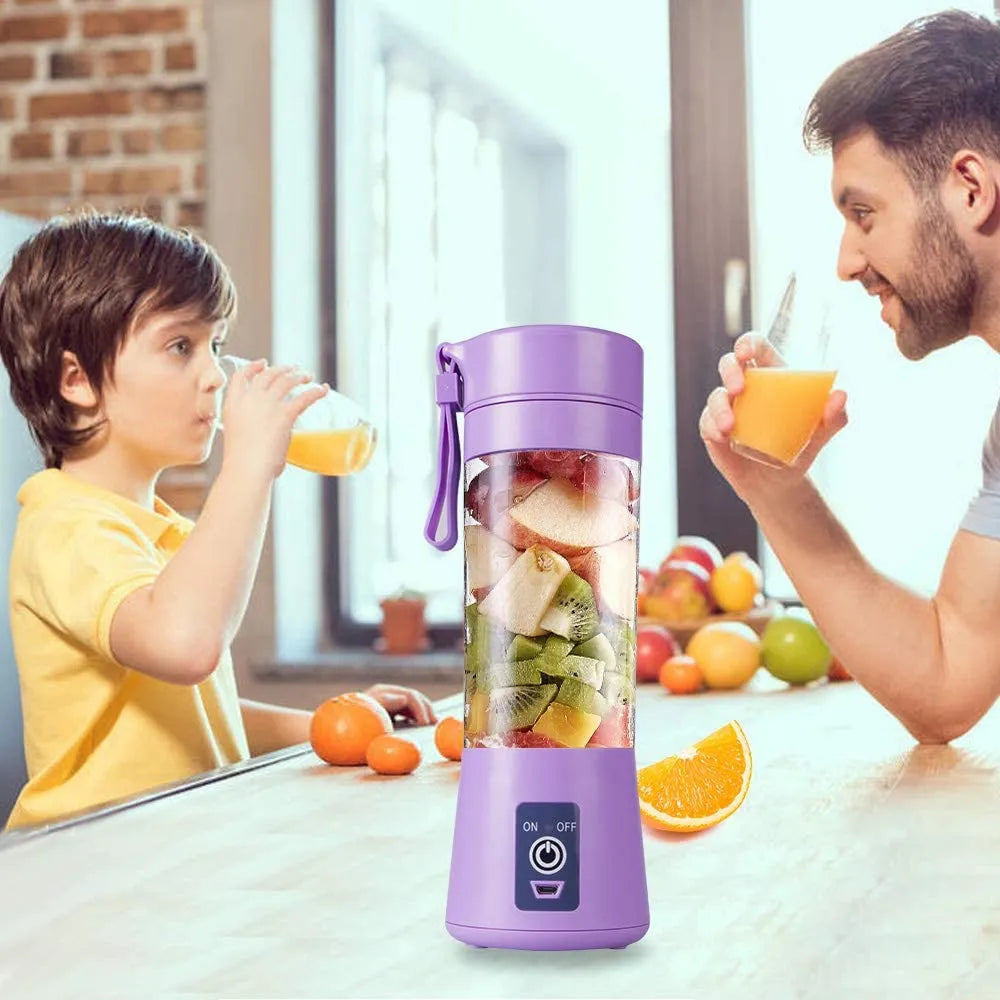 "Mini Portable Blender - USB Juicer, Fruit Mixer, Fresh Juice Extractor, Orange Squeezer, Electric Juicing Cup with 6-Blade Design"