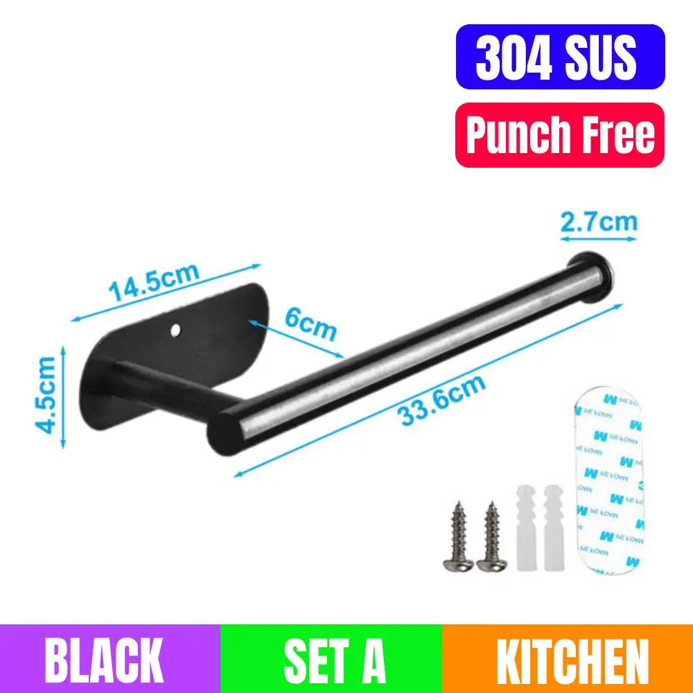 Punch-free Paper Towel Holder Stainless Steel Kitchen