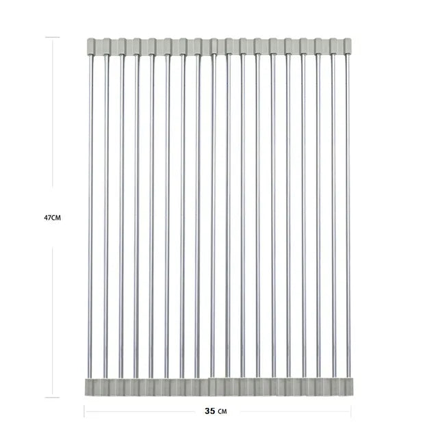 Foldable Stainless Steel Dish Drainer Roll