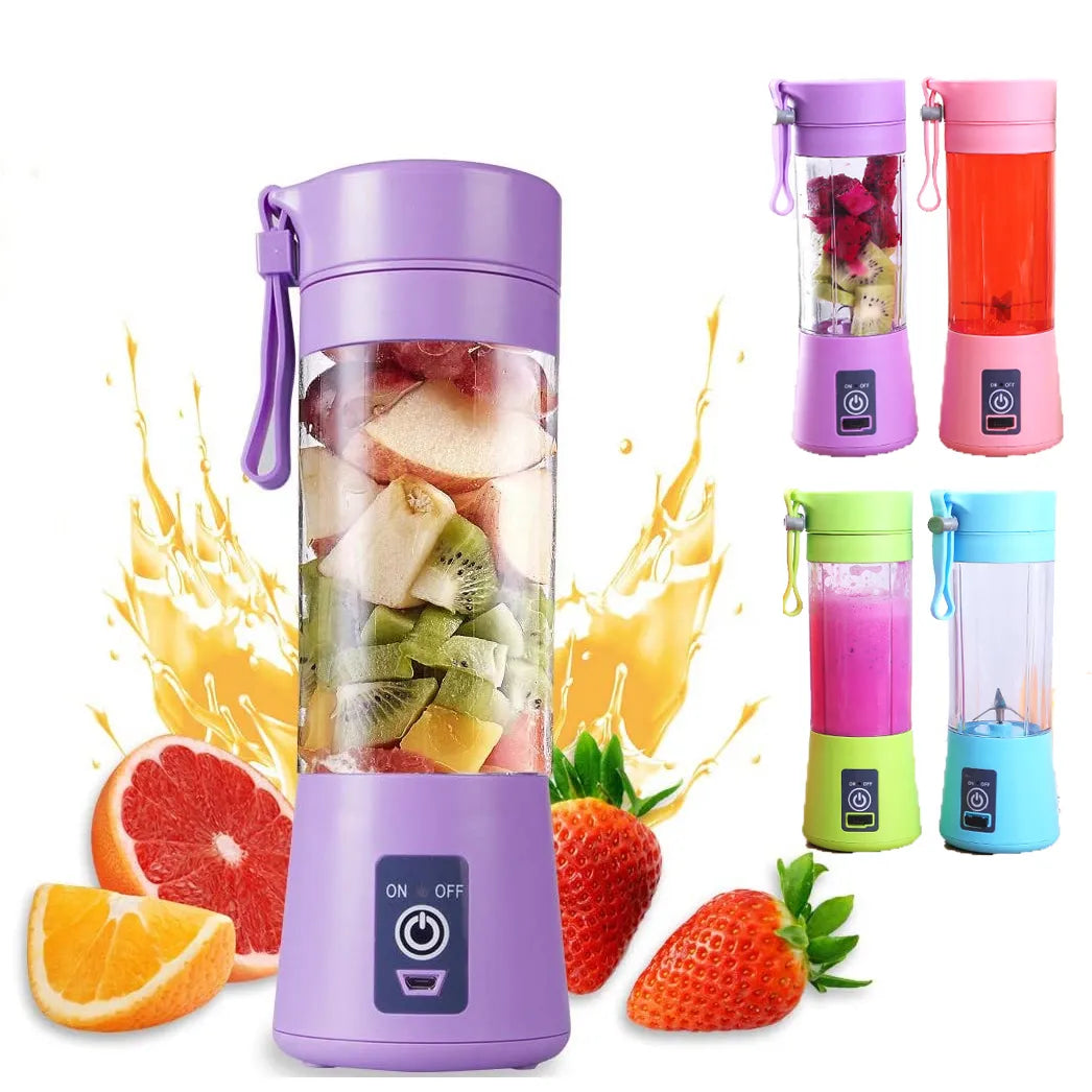 "Mini Portable Blender - USB Juicer, Fruit Mixer, Fresh Juice Extractor, Orange Squeezer, Electric Juicing Cup with 6-Blade Design"