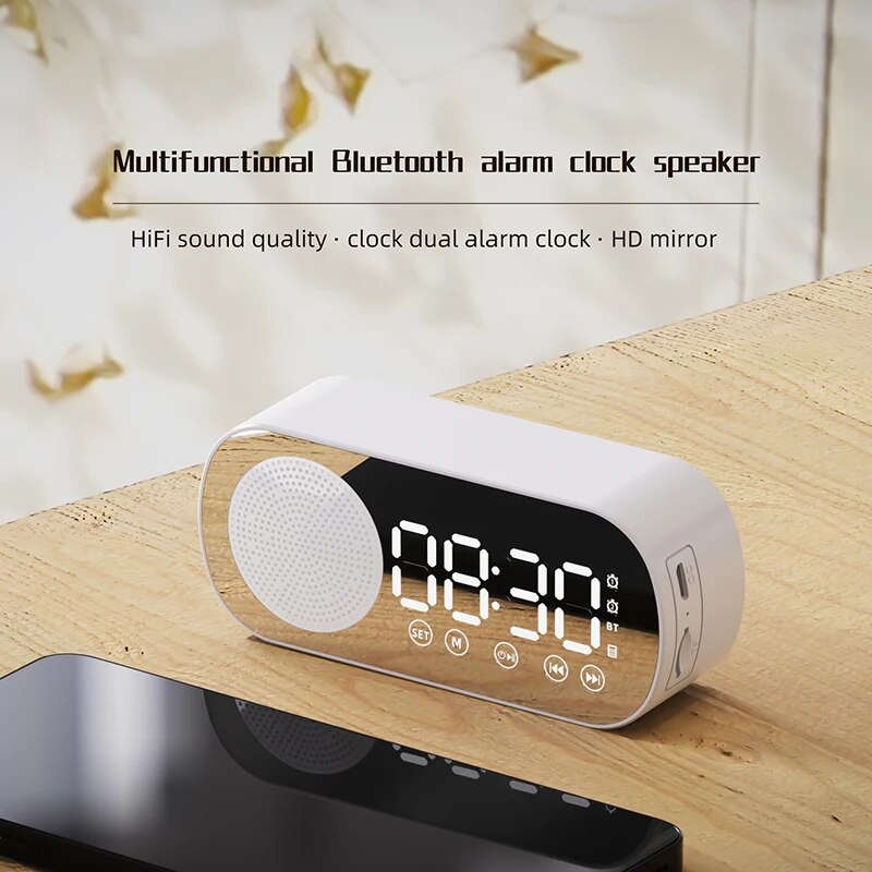 Wireless Bluetooth Speaker Clock Dual Alarm