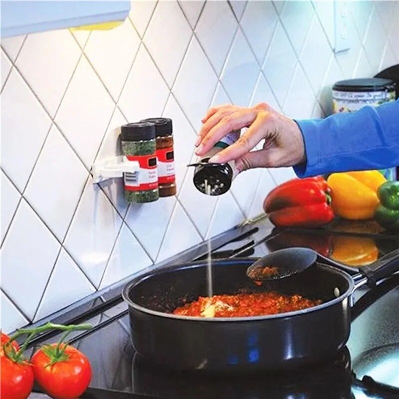Kitchen Organizer Spice Bottle Rack Clips