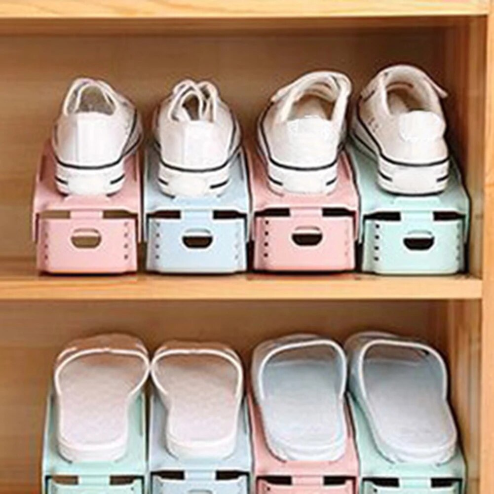 adjustable shoe organizer footwear support slot space saving