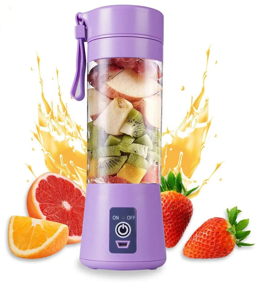 "Mini Portable Blender - USB Juicer, Fruit Mixer, Fresh Juice Extractor, Orange Squeezer, Electric Juicing Cup with 6-Blade Design"