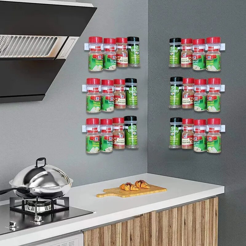 Kitchen Organizer Spice Bottle Rack Clips