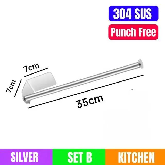 Punch-free Paper Towel Holder Stainless Steel Kitchen