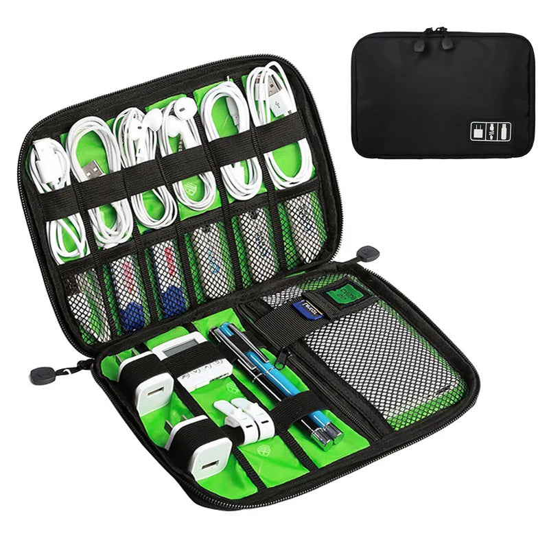 Cable Organizer Storage Bag System Kit Case