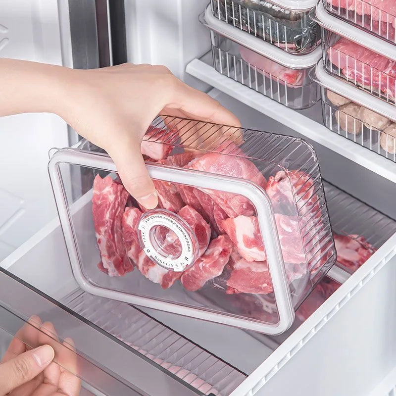 Refrigerator Storage Box Timing Fresh Fridge Organizer