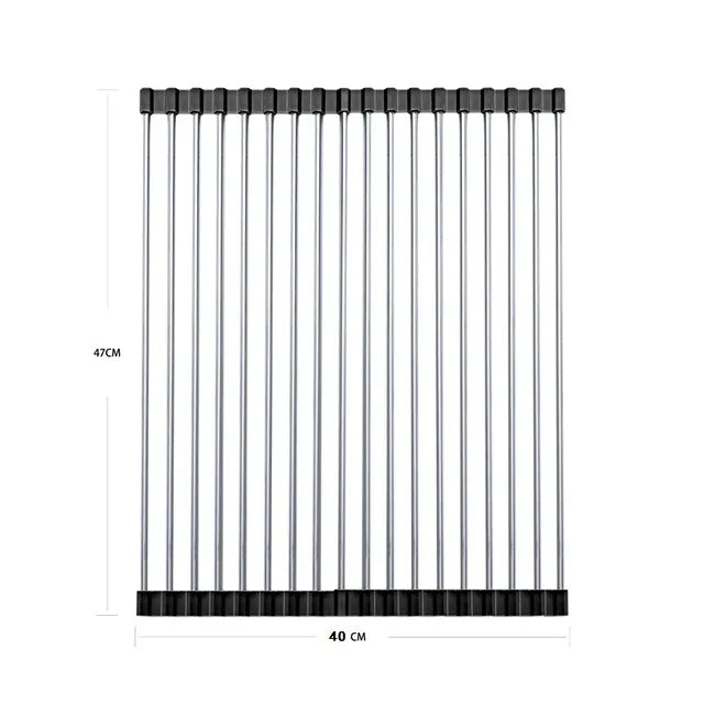 Foldable Stainless Steel Dish Drainer Roll