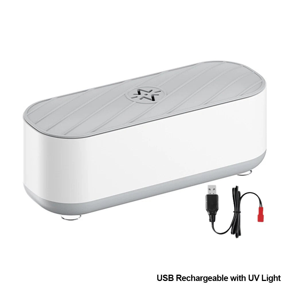 "High Frequency Ultrasonic Cleaner - Ideal for Jewelry, Glasses, Watches, Rings, and Dentures"