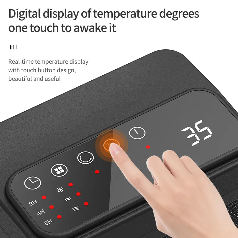 1500W Table Mini PTC Heater for Home Bedroom Office Remote Control Electric Heater Low Consumption Vertical Heating Fans