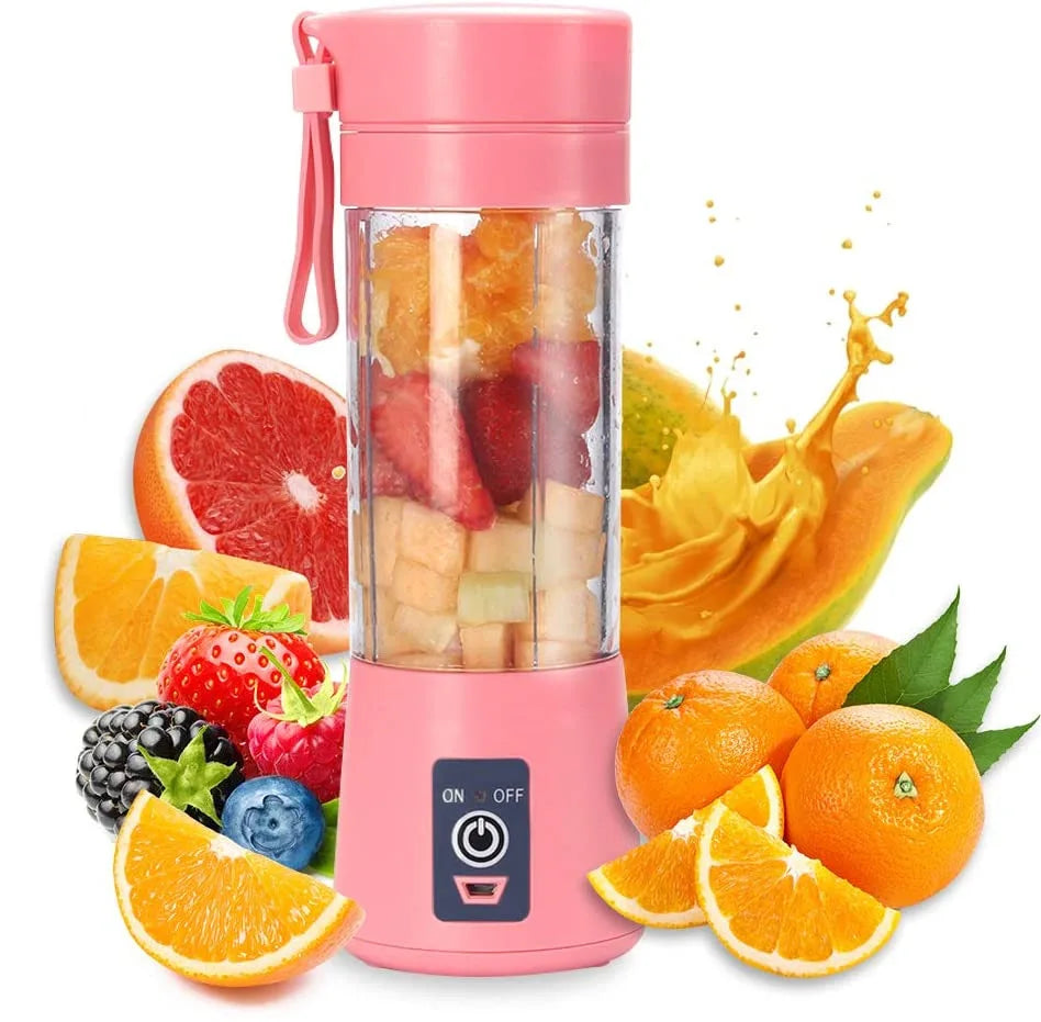 "Mini Portable Blender - USB Juicer, Fruit Mixer, Fresh Juice Extractor, Orange Squeezer, Electric Juicing Cup with 6-Blade Design"