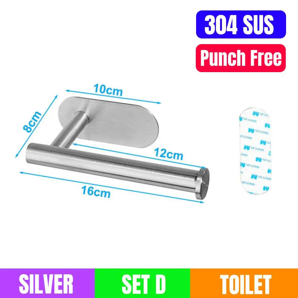 Punch-free Paper Towel Holder Stainless Steel Kitchen