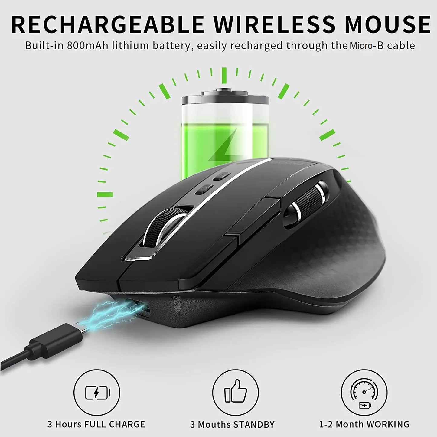 Rechargeable Wireless Mouse Ergonomic