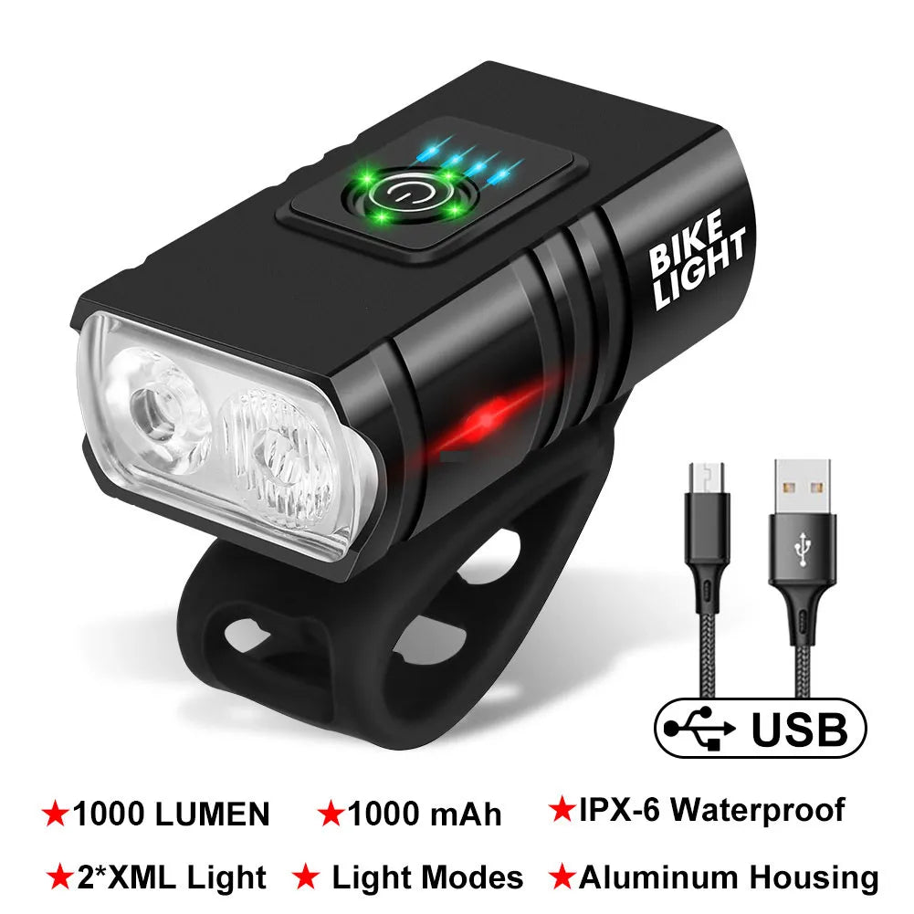 LED Bicycle Light 1000LM USB Rechargeable