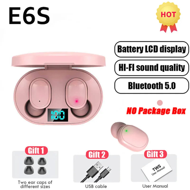 TWS E6S Bluetooth Earphones Wireless Bluetooth Headset