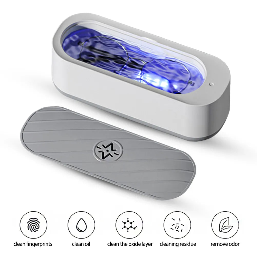 "High Frequency Ultrasonic Cleaner - Ideal for Jewelry, Glasses, Watches, Rings, and Dentures"
