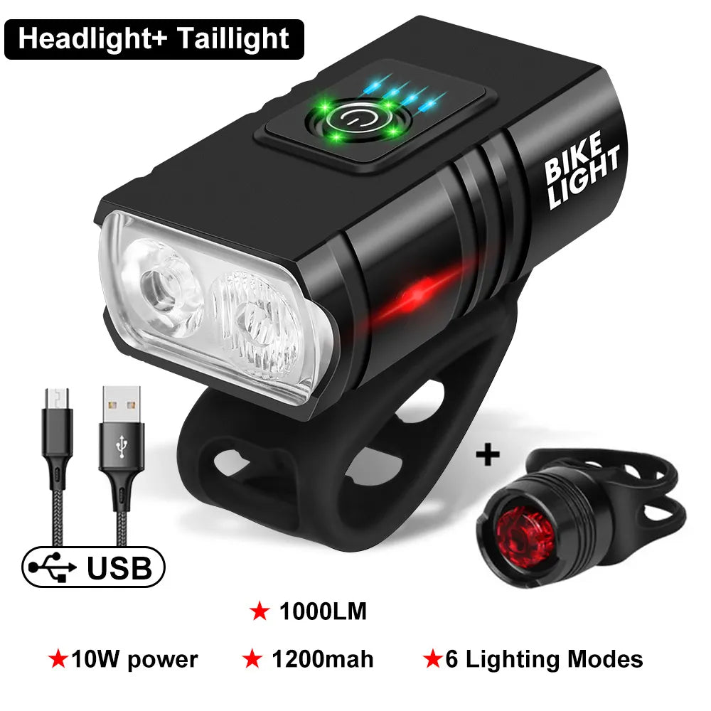 LED Bicycle Light 1000LM USB Rechargeable