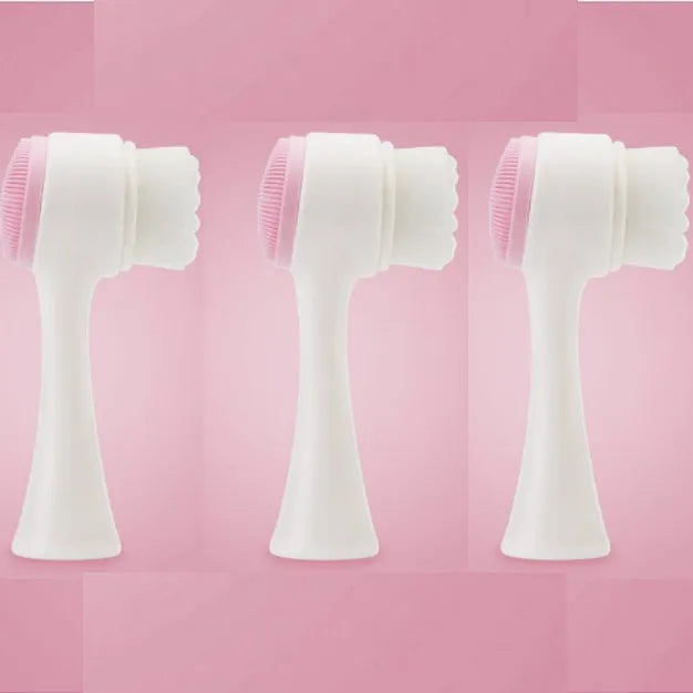 silica gel facial brush double sided facial cleanser blackhead removin