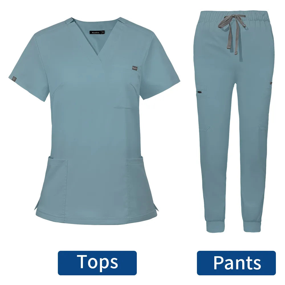 Hospital Doctor Nursing Uniform Women Casual Short Sleeved Medical Uniforms