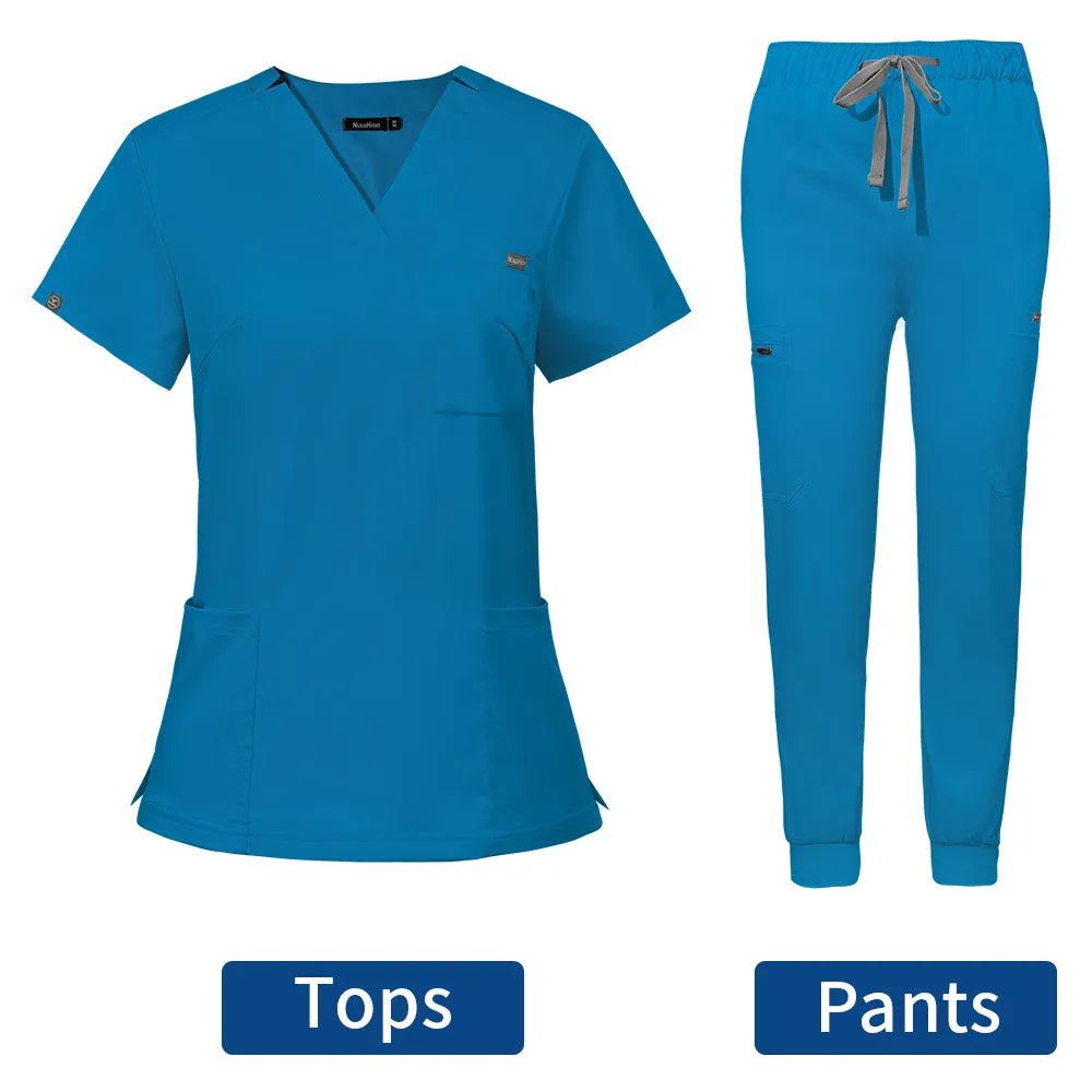 Hospital Doctor Nursing Uniform Women Casual Short Sleeved Medical Uniforms