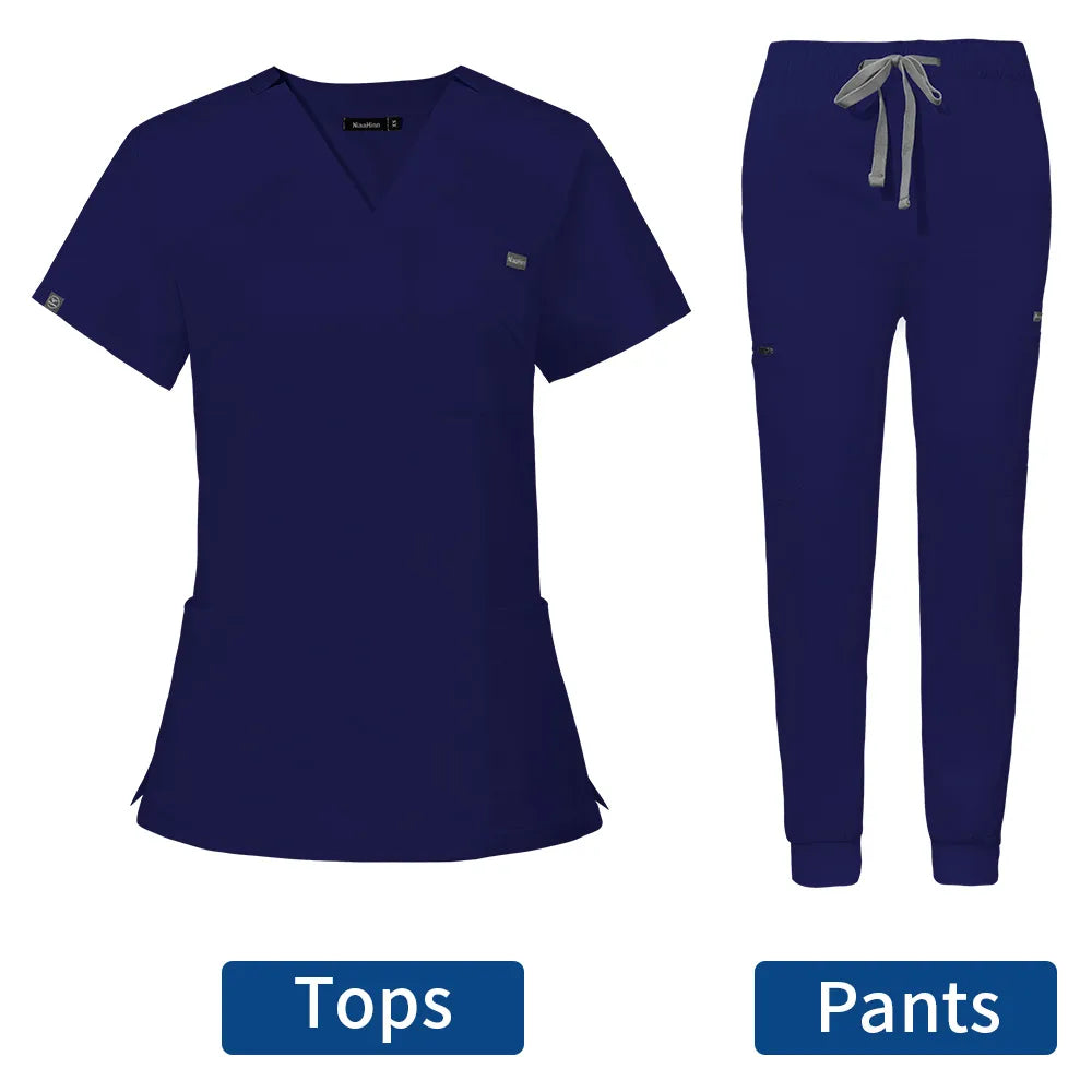 Hospital Doctor Nursing Uniform Women Casual Short Sleeved Medical Uniforms