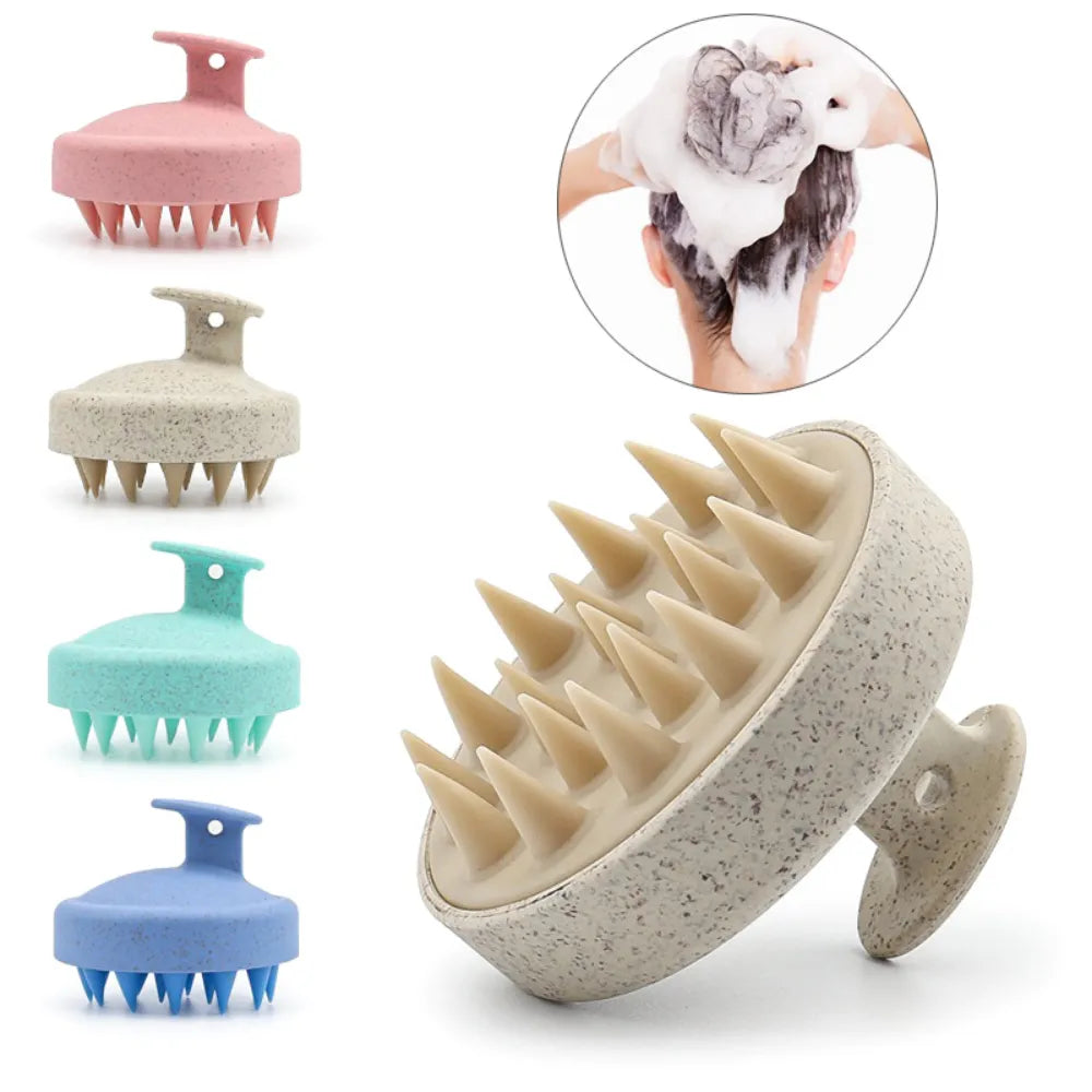 Silicone Shampoo Brush Head Scalp Massage Hair Comb