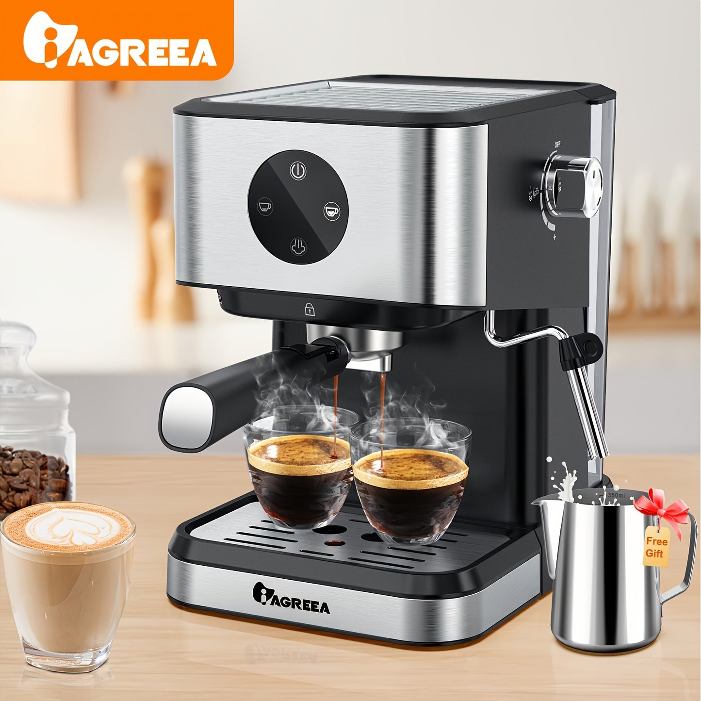 Italian Espresso Machine, 20Bar, 1.5L/50oz