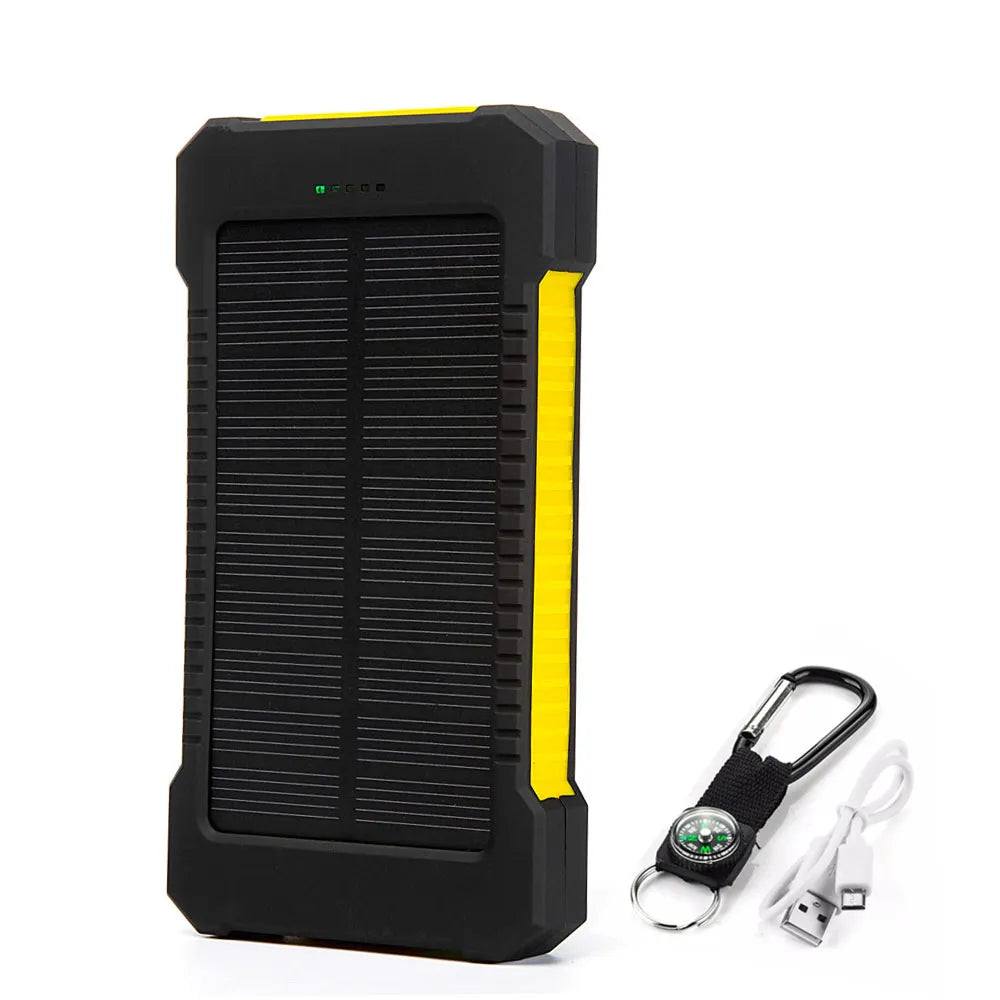 "Solar Power Bank - 10000mAh External Battery with Fast Charging and Waterproof Design"image_3