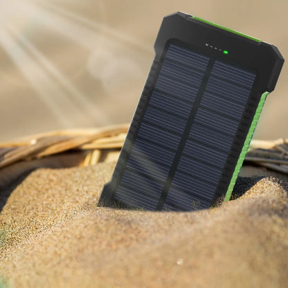 "Solar Power Bank - 10000mAh External Battery with Fast Charging and Waterproof Design"