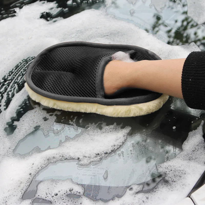 Car Styling Wool Soft Car Washing Gloves