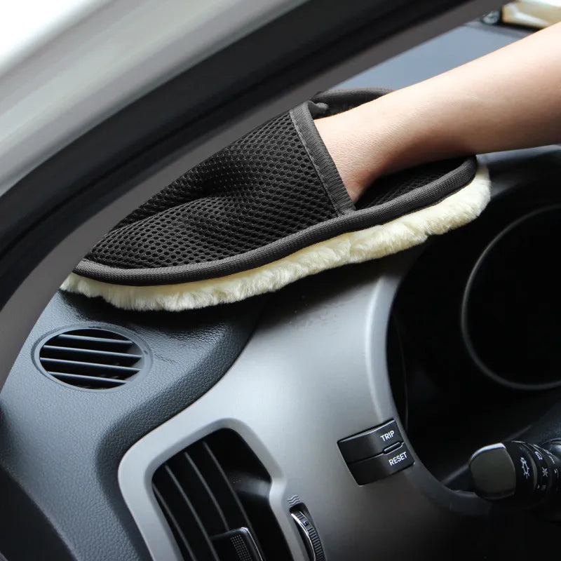 Car Styling Wool Soft Car Washing Gloves