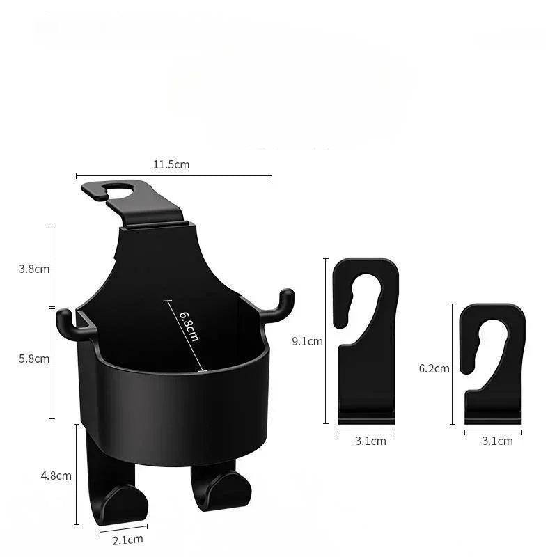 Car Seat Headrest Hook Hanger Storage Organizer Universal with Cup Holder