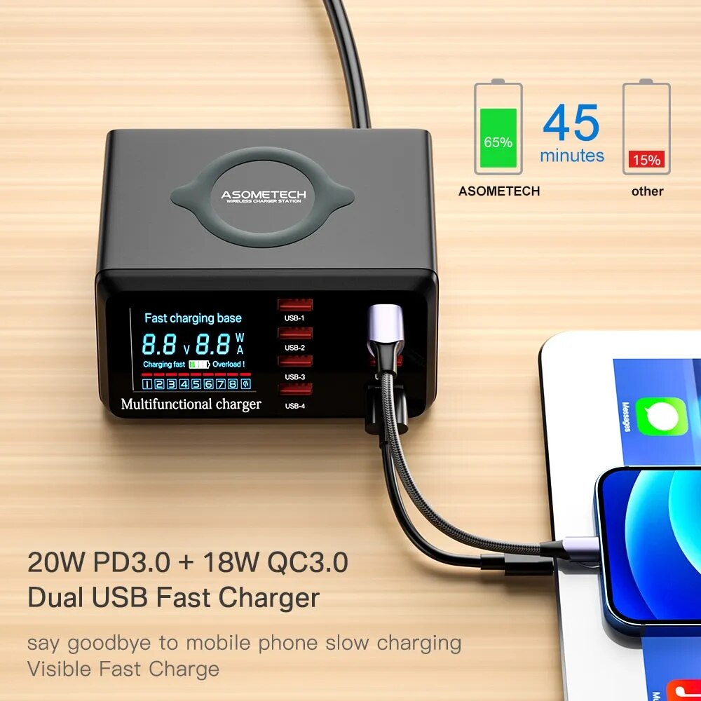 100W 8 Ports USB Charger Station